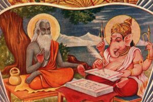 Lord Ganesh writing the Mahabharata 