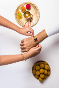 Sister Tying Rakhi to Brother - Bhakti Marg