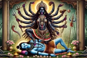 shiva at goddess kali feet